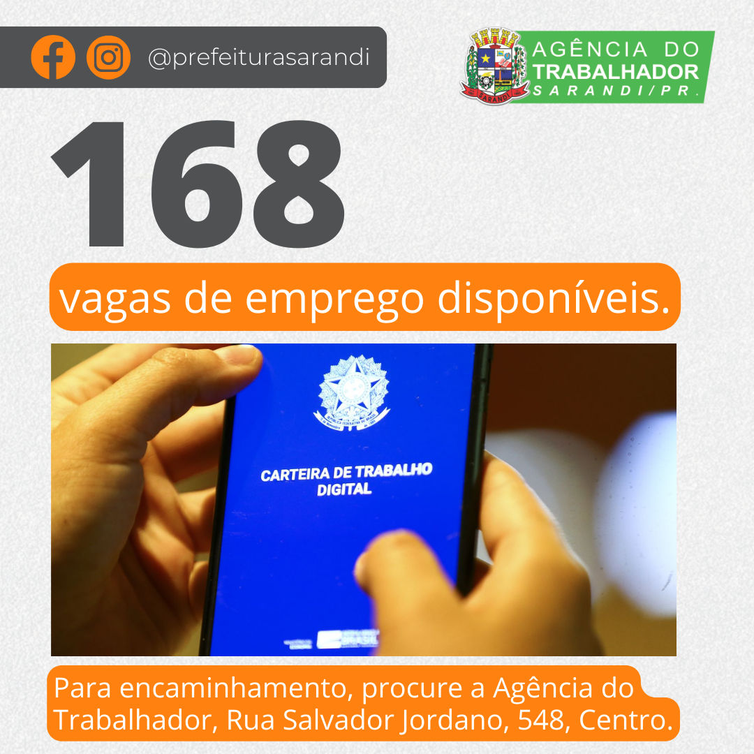Vagas de Emprego - 03/04/2023